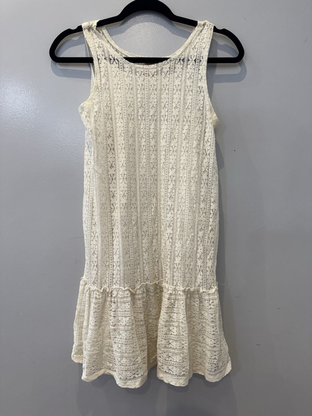Arizona Jean Co. Girls/Juniors Sz 16 Ivory Cream Lace Drop Waist Mini Dress
